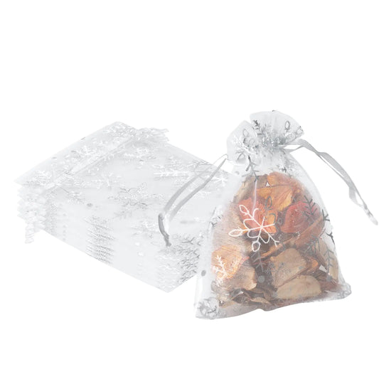 50PCS Snowflake Organzak Bags